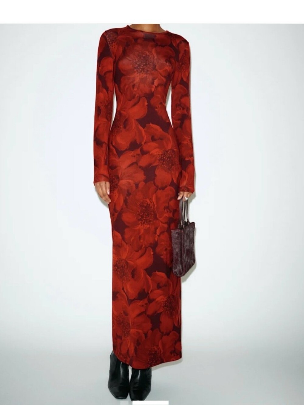 Reformation Tommie Long-Sleeve Red Floral Maxi Dress